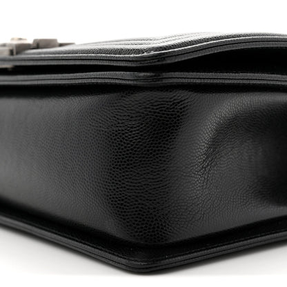 Caviar Quilted Medium Boy Flap Black