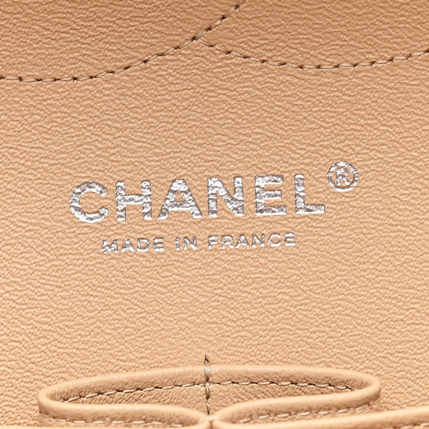 Caviar Quilted Jumbo Double Flap Beige Clair