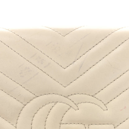 Calfskin Matelasse GG Marmont Chain Wallet Mystic White