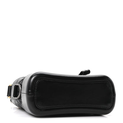 Aged Calfskin Quilted Small Gabrielle Hobo Black