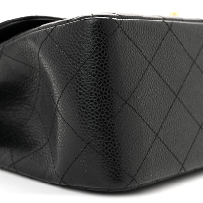 Caviar Quilted Jumbo Double Flap Black