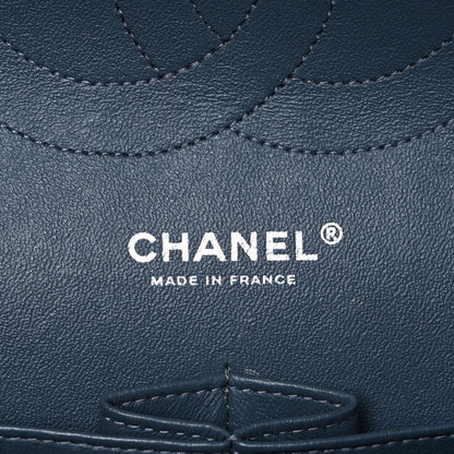 Caviar Quilted Jumbo Double Flap Dark Grey