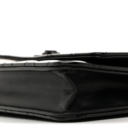 Patent Calfskin Quilted Reissue Wallet On Chain WOC So Black