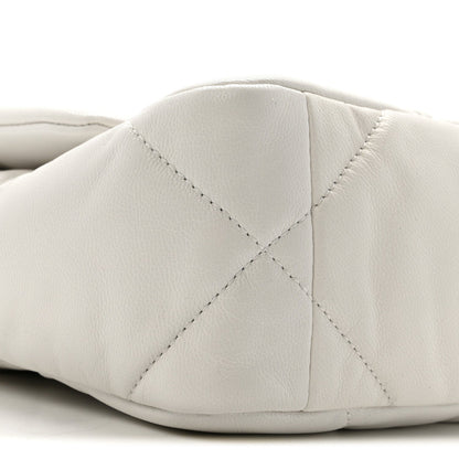 Goatskin Quilted Medium Chanel 19 Flap White