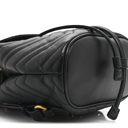 Calfskin Matelasse GG Marmont Flap Backpack Black