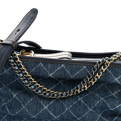 Denim Calfskin Medium Gabrielle Hobo Blue