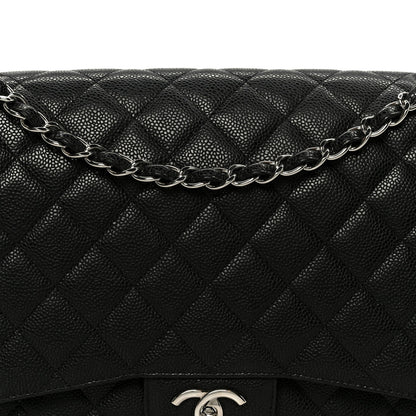 Caviar Quilted Maxi Double Flap Black