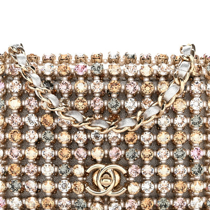 Metal Pearl Minaudiere CC Mini Evening Bag Multicolor