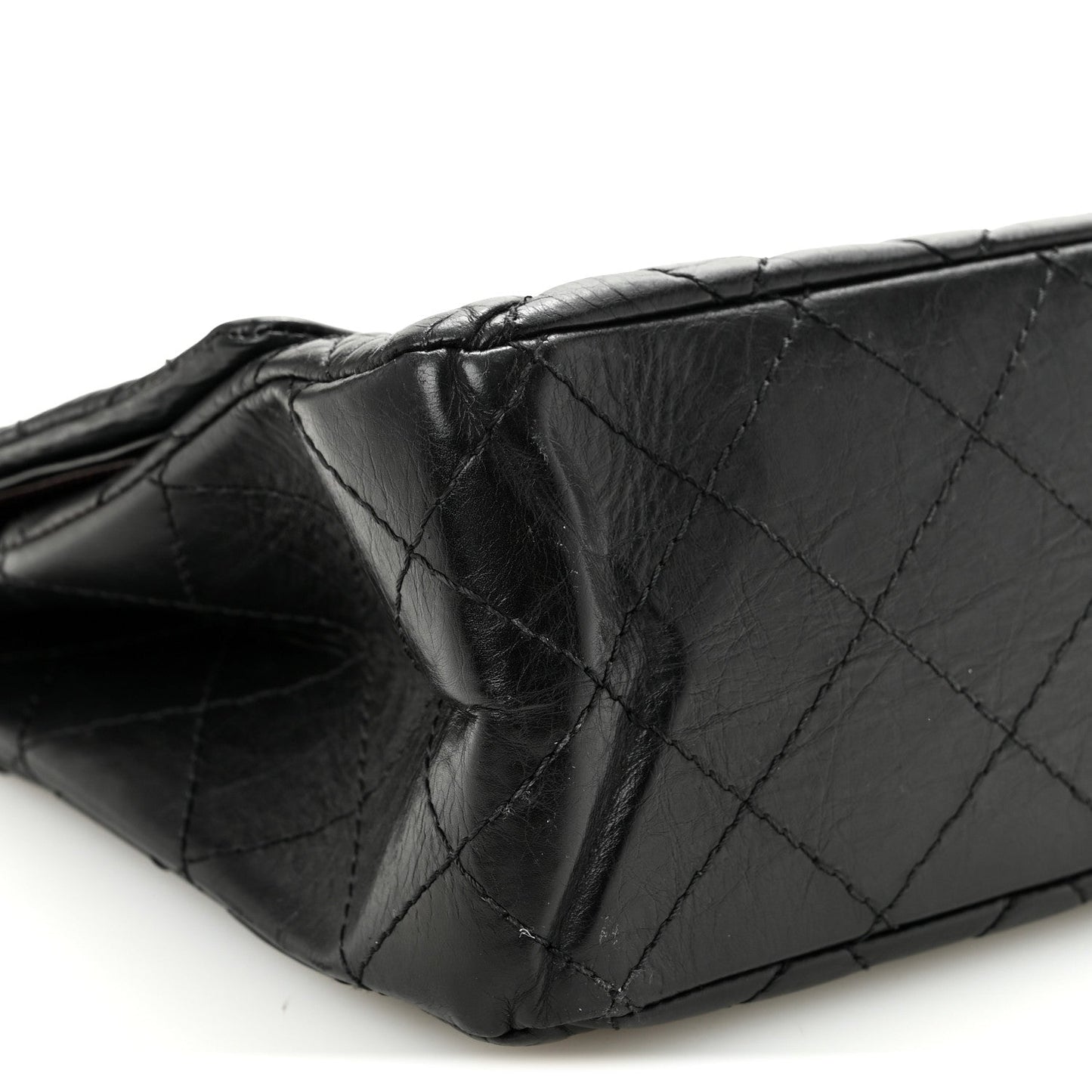 Aged Calfskin Quilted 2.55 Reissue 227 Flap Black