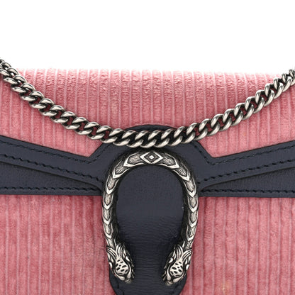 Lanzo Stretch Cord Azalea Calfskin Super Mini Dionysus Shoulder Bag Pink Blue