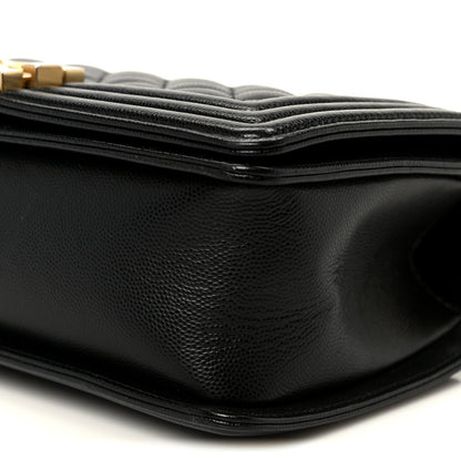 Caviar Quilted Medium Boy Flap Black