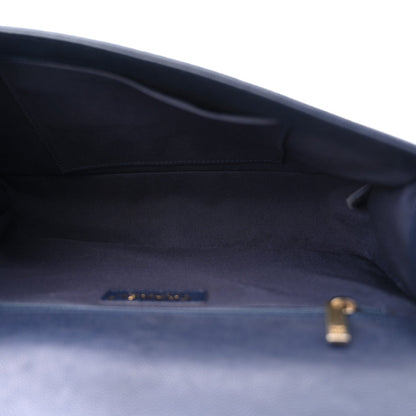 Caviar Quilted New Medium Boy Flap Blue