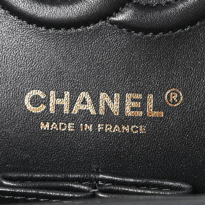 Caviar Chevron Quilted Small Double Flap Black