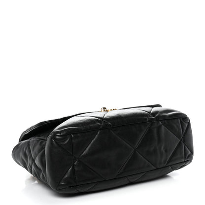 Goatskin Quilted Large Chanel 19 Flap Black
